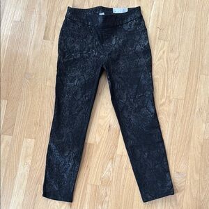 Chicos Pullon Snake Print Women's Black Patterned Skinny Jegging Jeans